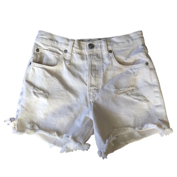 Free People Off White Cutoff Jean Shorts 24 - Picture 1 of 6